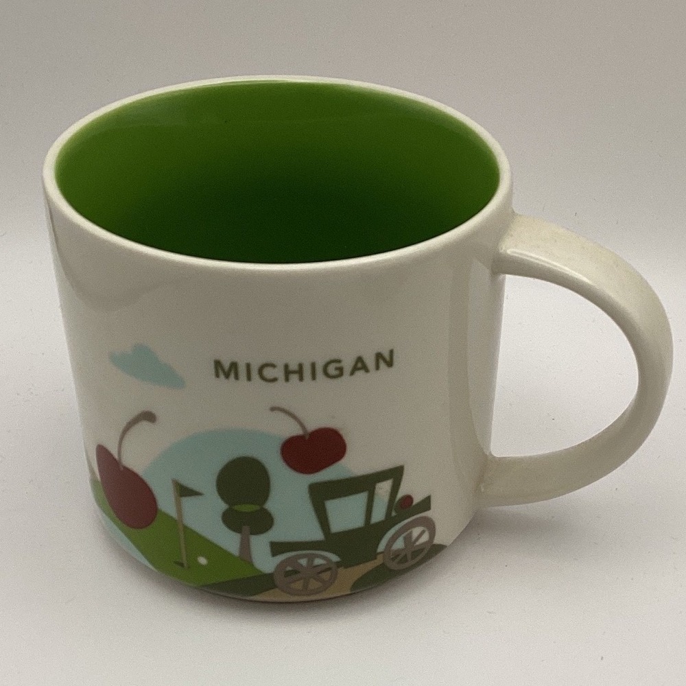 Starbucks 14oz Michigan Mug You Are Here Collection Travel Souvenir Ceramic